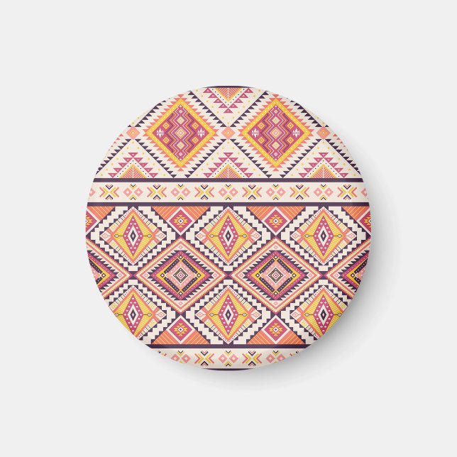 Tribal Aztec Stripe Seamless Background Magnet (Framsidan)