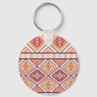 Tribal Aztec Stripe Seamless Background Nyckelring