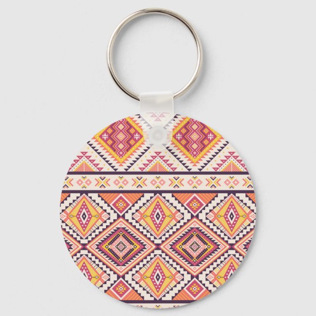 Tribal Aztec Stripe Seamless Background Nyckelring (Framsida)