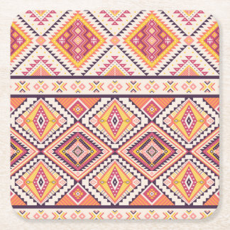 Tribal Aztec Stripe Seamless Background Underlägg Papper Kvadrat