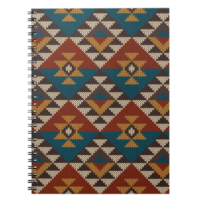 Tribal Aztec Wool Knissions Struktur. Anteckningsbok (Framsidan)