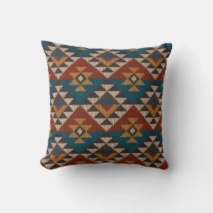 Tribal Aztec Wool Knissions Struktur. Kudde