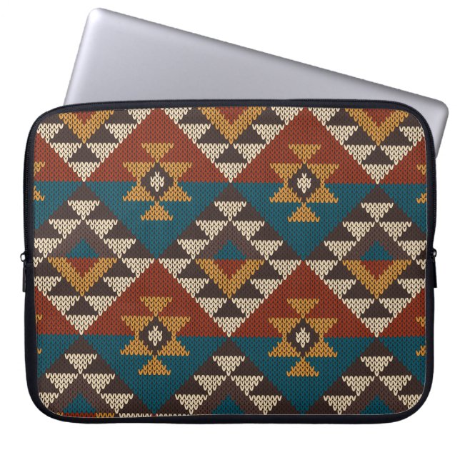 Tribal Aztec Wool Knissions Struktur. Laptop Fodral (Framsidan)