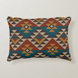 Tribal Aztec Wool Knissions Struktur. Prydnadskudde