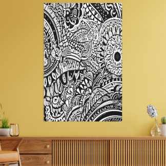 Tribal b/w canvastryck