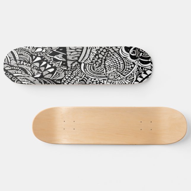 Tribal b/w mini skateboard bräda 18,5 cm (Horz)