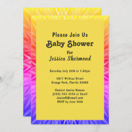 Tribal Baby Shower Copper Abstrakt Colorful Neon Inbjudningar