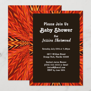 Tribal Baby Shower Copper Orange Abstrakt Inbjudningar