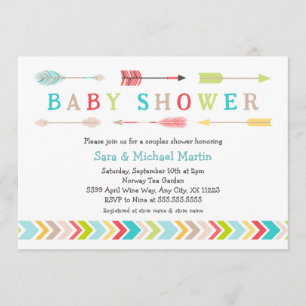 Tribal Baby Shower inbjudan neutralt gender