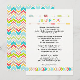 Tribal Baby Shower PoemTack, anteckning, neutralt Inbjudningar