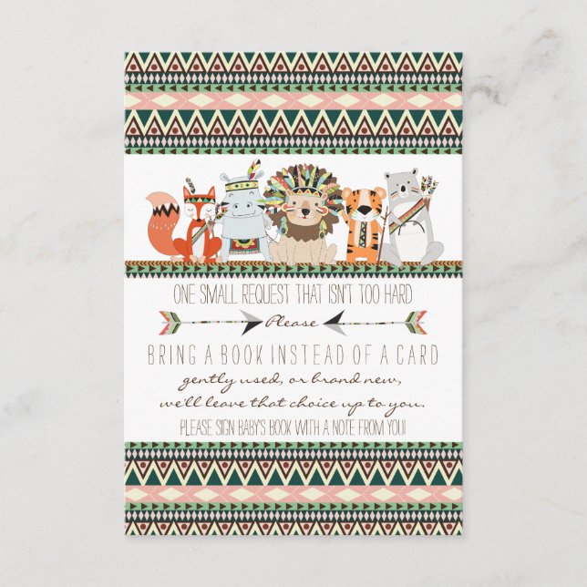 Tribal Baby Shower, ta med Bok Tilläggskort (Framsida)