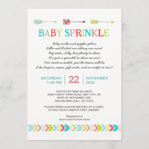 Tribal baby sprinkle med dikt inbjudan