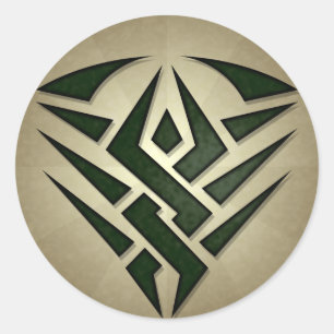 Tribal Badge Round Sticker Runt Klistermärke