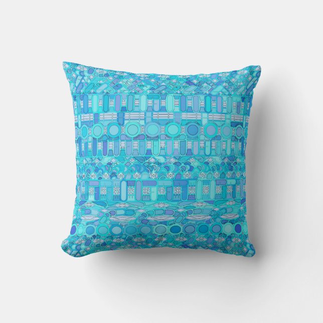Tribal Batik - blå nyanser Kudde (Framsida)