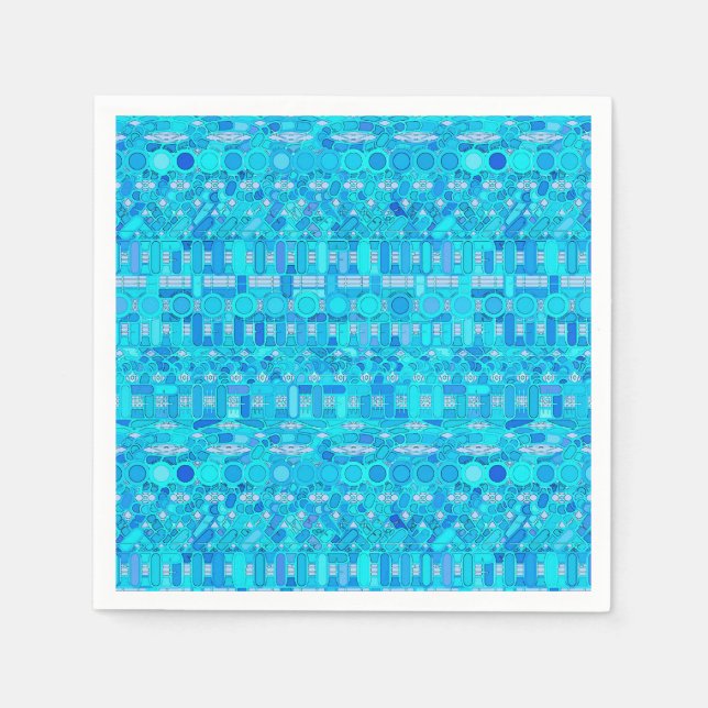 Tribal Batik - blå nyanser Pappersservett (Framsidan)