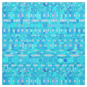 Tribal Batik - blå nyanser Tyg