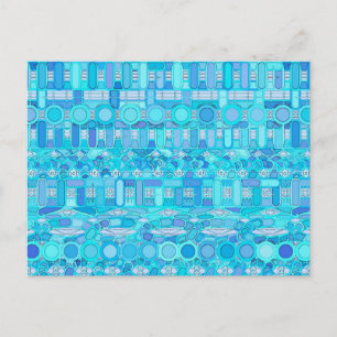Tribal Batik - blå nyanser Vykort