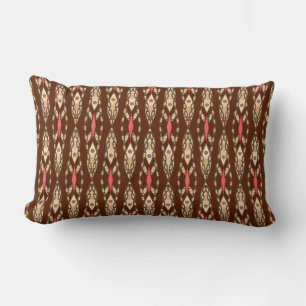 Tribal Batik - Brown, Tan and Coral Lumbarkudde