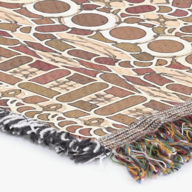 Tribal Batik - brun och beige Mysfilt (Hörn)