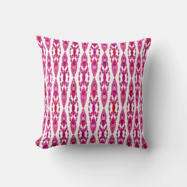 Tribal Batik - Burgunder och Fuchsia Rosa Kudde (Framsida)