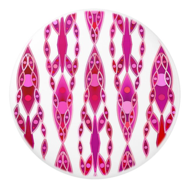 Tribal Batik - Burqundy och Fuchsia Rosa Knopp (Framsidan)