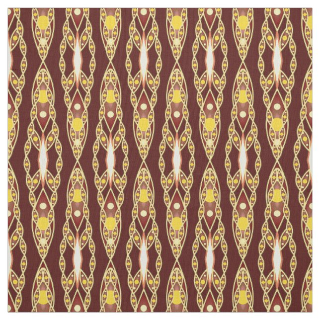 Tribal Batik - Chocolate Brown och Beige Tyg (Provkarta)