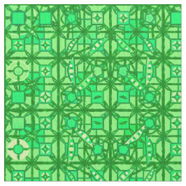 Tribal Batik - Eemerald grönts nyanser Tyg