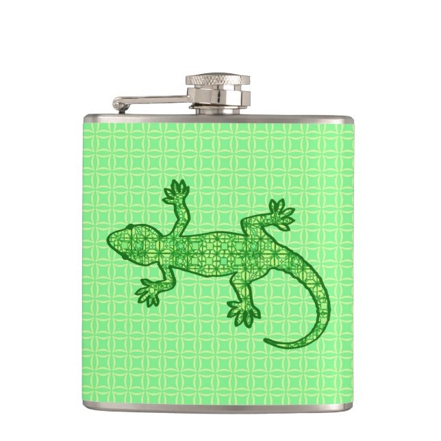 Tribal batik Gecko - lime and emerald grönt Fickplunta (Framsidan)