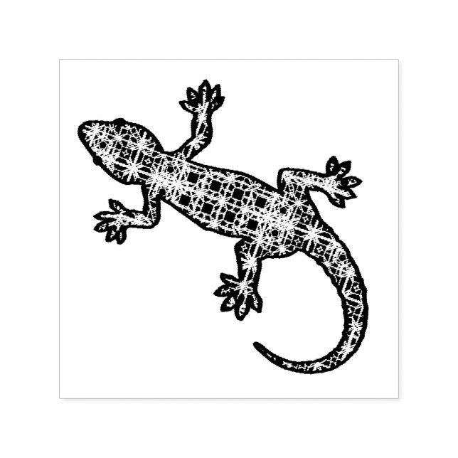 Tribal batik Gecko / Lizard Självfärgande Stämpel (Design)