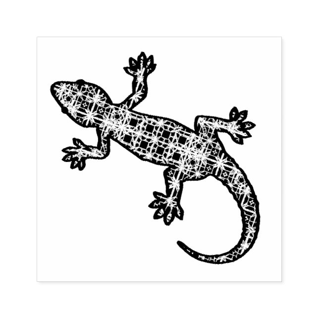 Tribal batik Gecko / Lizard Stämpel (Tryck)