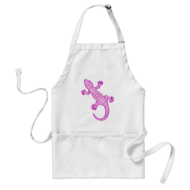 Tribal batik Gecko - rosa av orchid och snäcka Förkläde (Framsidan)
