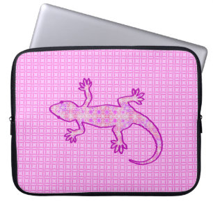 Tribal batik Gecko - rosa av orchid och snäcka Laptop Fodral