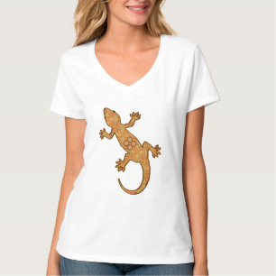 Tribal batik Gecko - rost, gult och tan Tee Shirt