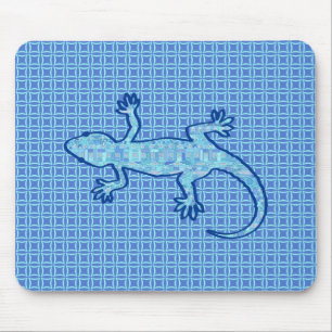Tribal batik Gecko - soft denim blue Musmatta