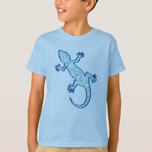 Tribal batik Gecko - soft denim blue T Shirt