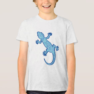 Tribal batik Gecko - soft denim blue T-shirt I Triblend-tyg