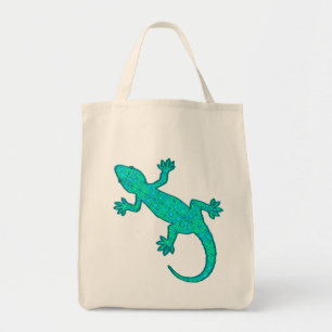 Tribal Batik Gecko - Turquise och Aqua Tygkasse