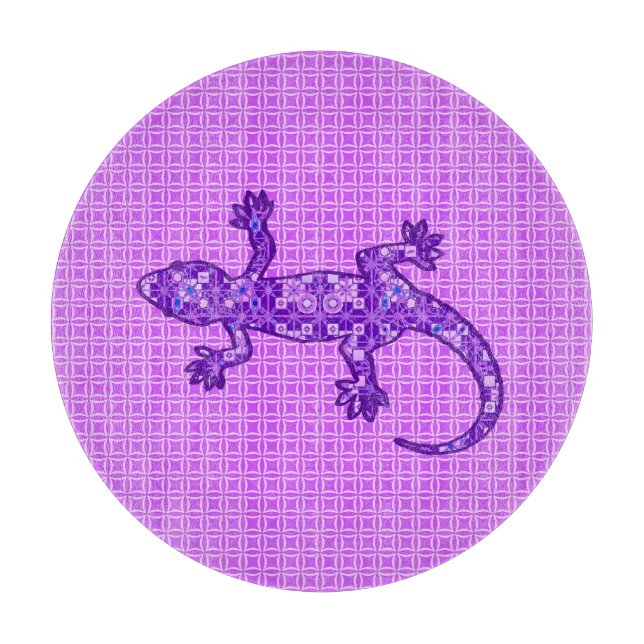 Tribal batik Gecko - violet och ametyst lila (Framsidan)