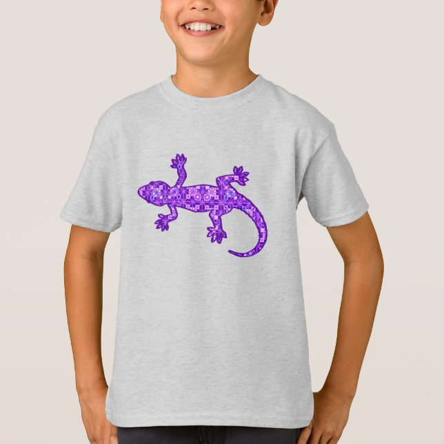 Tribal batik Gecko - violet och ametyst lila Tröja (Framsida)