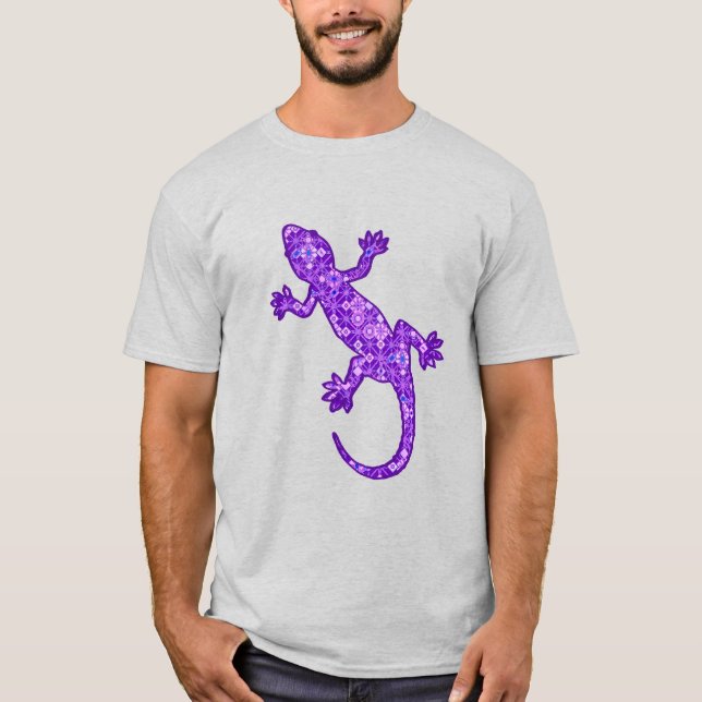 Tribal batik Gecko - violet och ametyst lila Tröja (Framsida)