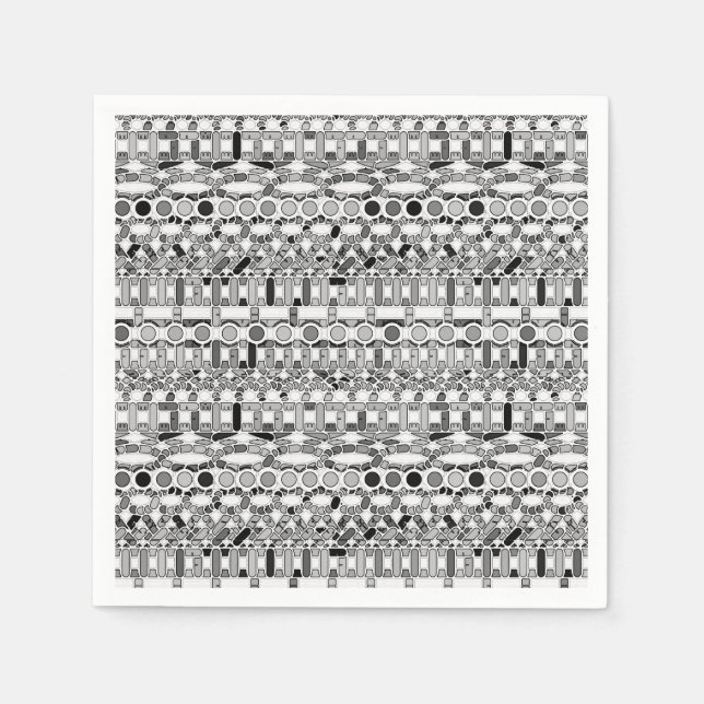 Tribal Batik - grått-/grått-nyanser Pappersservett (Framsidan)