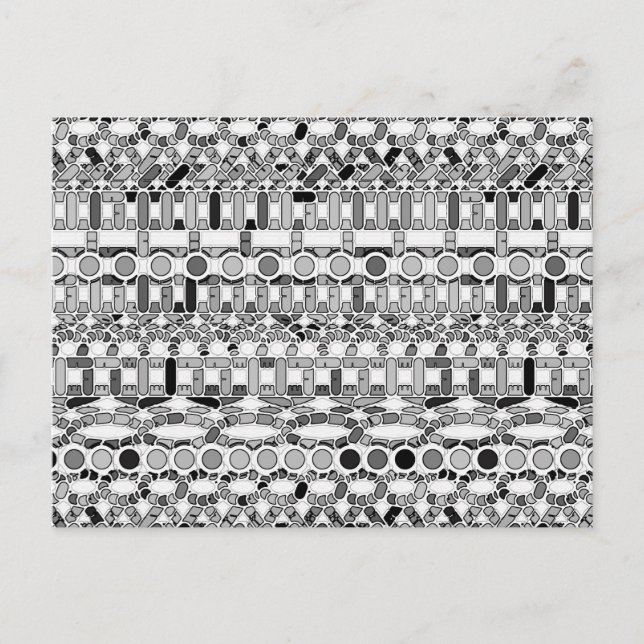 Tribal Batik - grått-/grått-nyanser Vykort (Framsida)