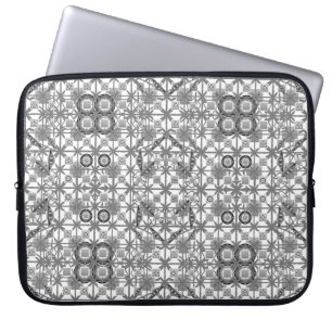 Tribal Batik - grått / grått, svartvitt Laptop Sleeve