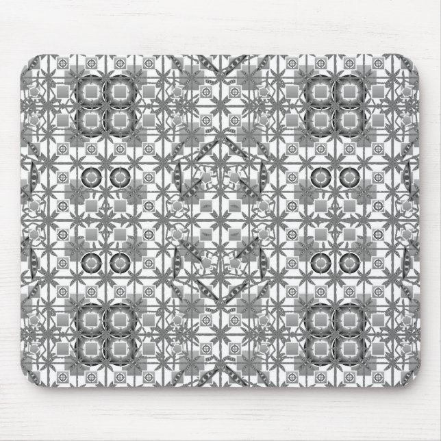 Tribal Batik - grått / grått, svartvitt Musmatta (Framsidan)