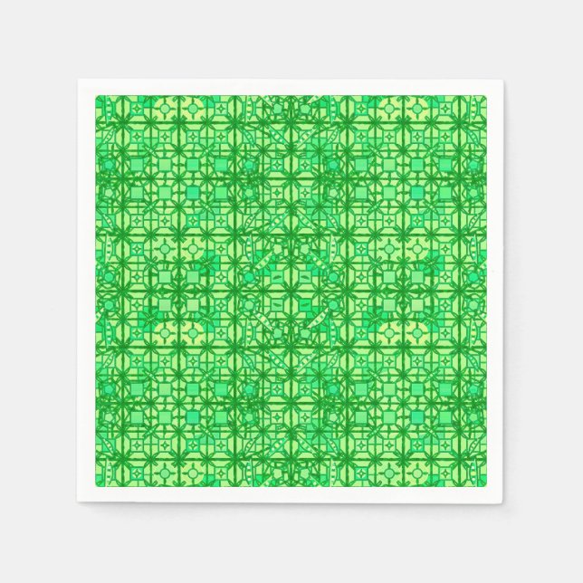 Tribal Batik - gröntens nyanser Pappersservett (Framsidan)