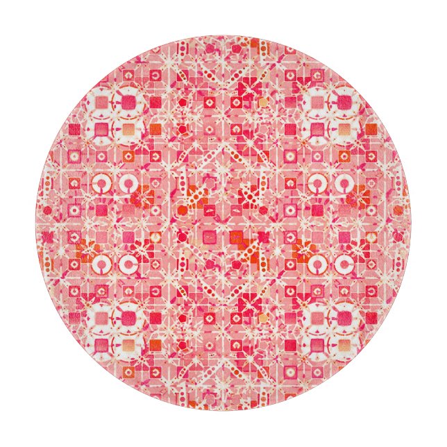 Tribal Batik - korallrosa, korallorange och kräm (Framsidan)