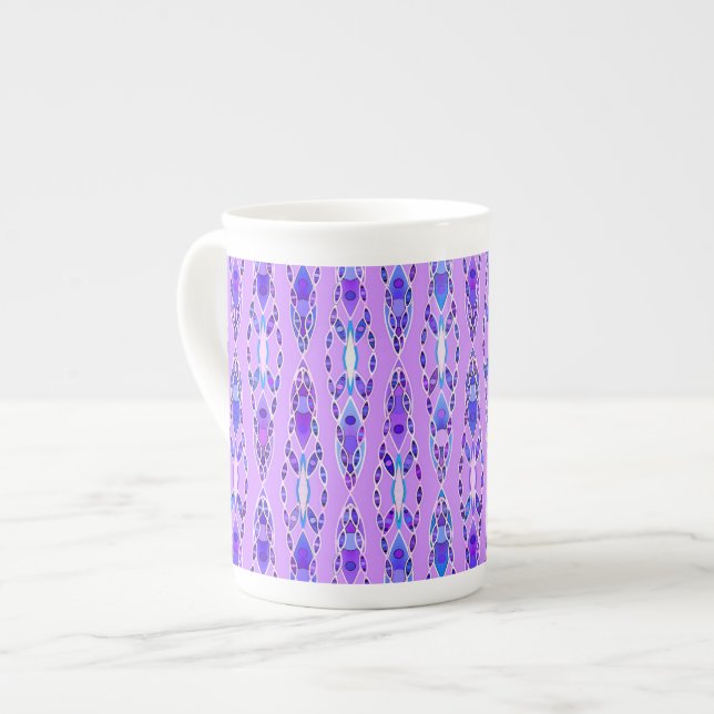 Tribal Batik - Lavender, Blue and Violet Benporslin Mugg (Framsida vänster)
