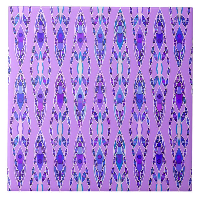 Tribal Batik - Lavender, Blue and Violet Kakelplatta (Framsidan)