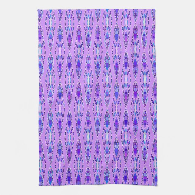 Tribal Batik - Lavender, Blue and Violet Kökshandduk (Vertikal)