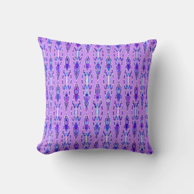 Tribal Batik - Lavender, Blue and Violet Kudde (Framsida)